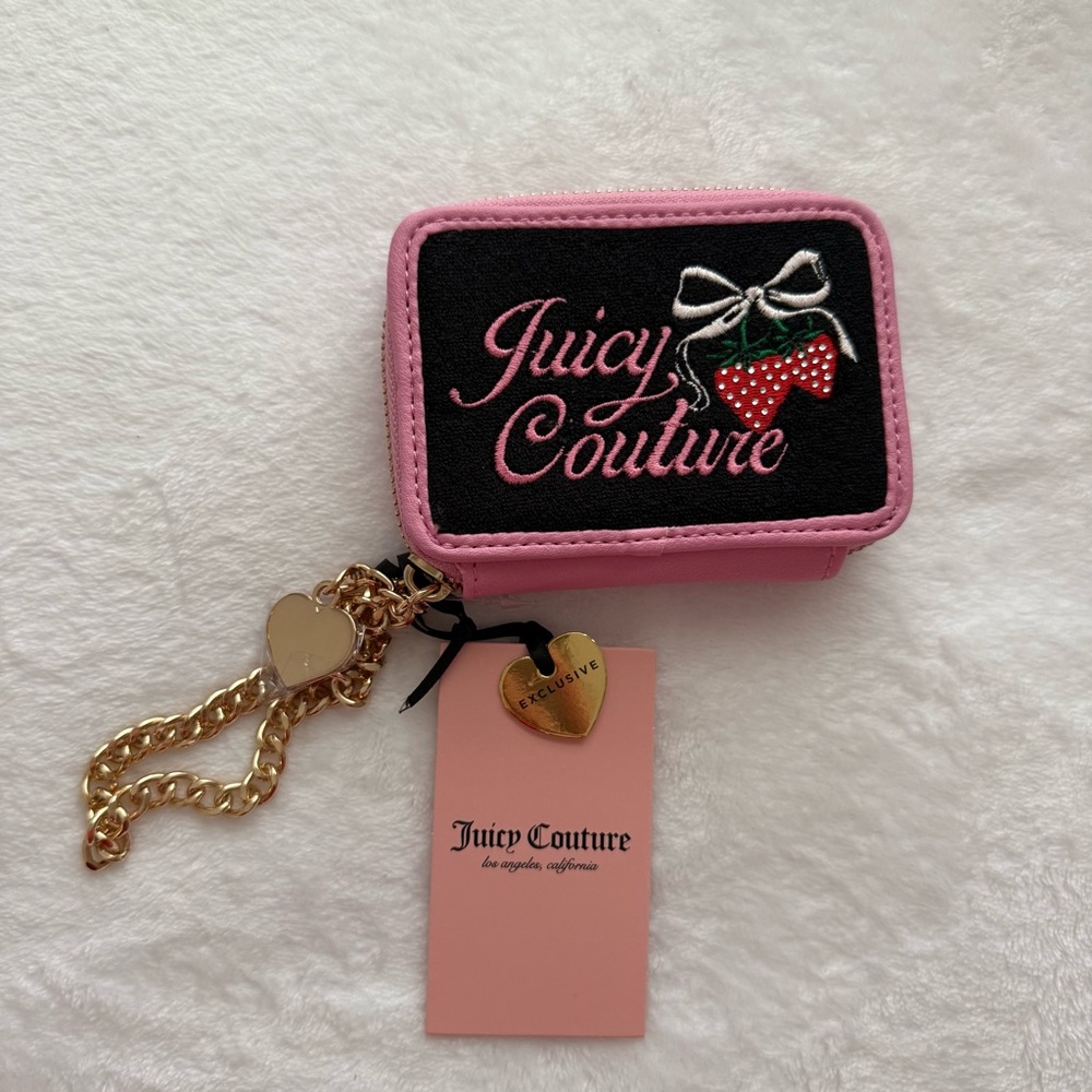Juicy Couture Strawberry Cherry Wallet Chain Key Pouch Y2K Coquette NWT